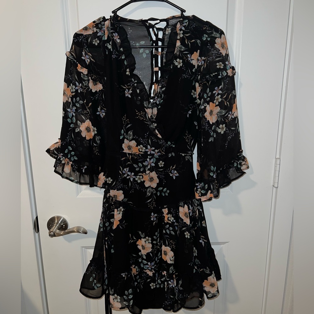 Black floral dress